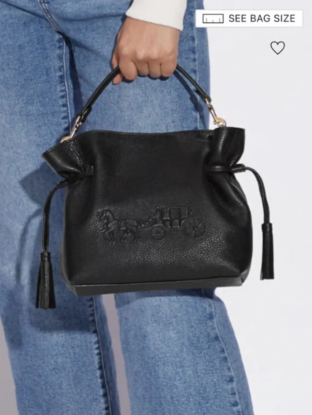 Coach Andy horse & carriage leather crossbody purse black